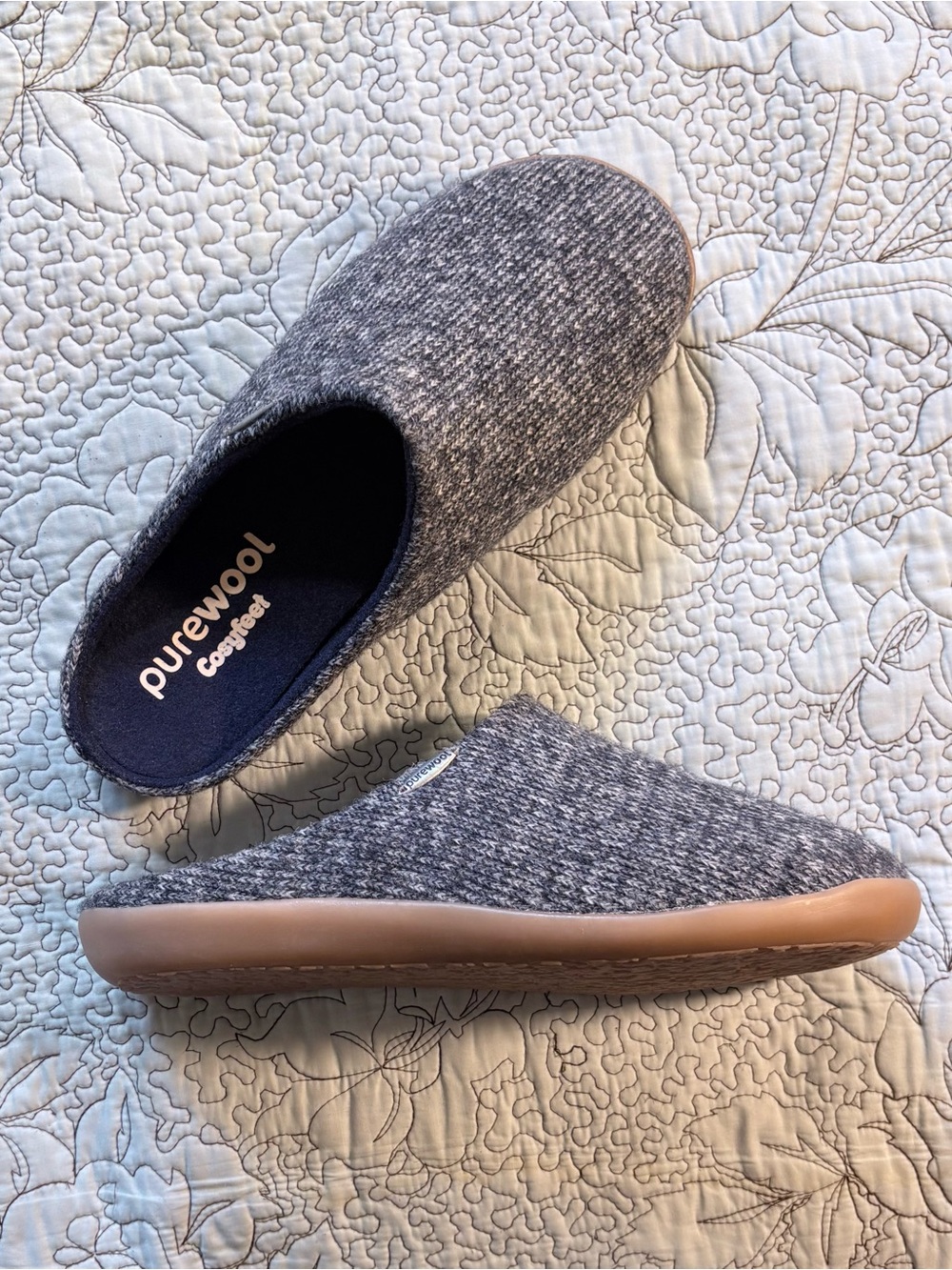 💥Cosyfeet Purewool Wool Mule Slide Slippers Gray Men’s Size 11 🧡